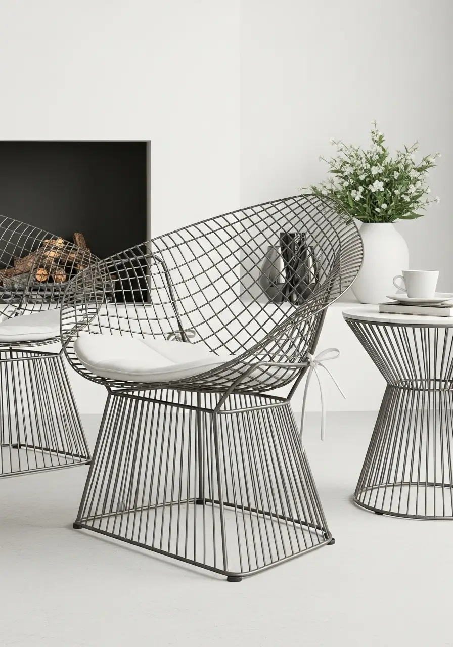 Wire Frame Accent Chairs
