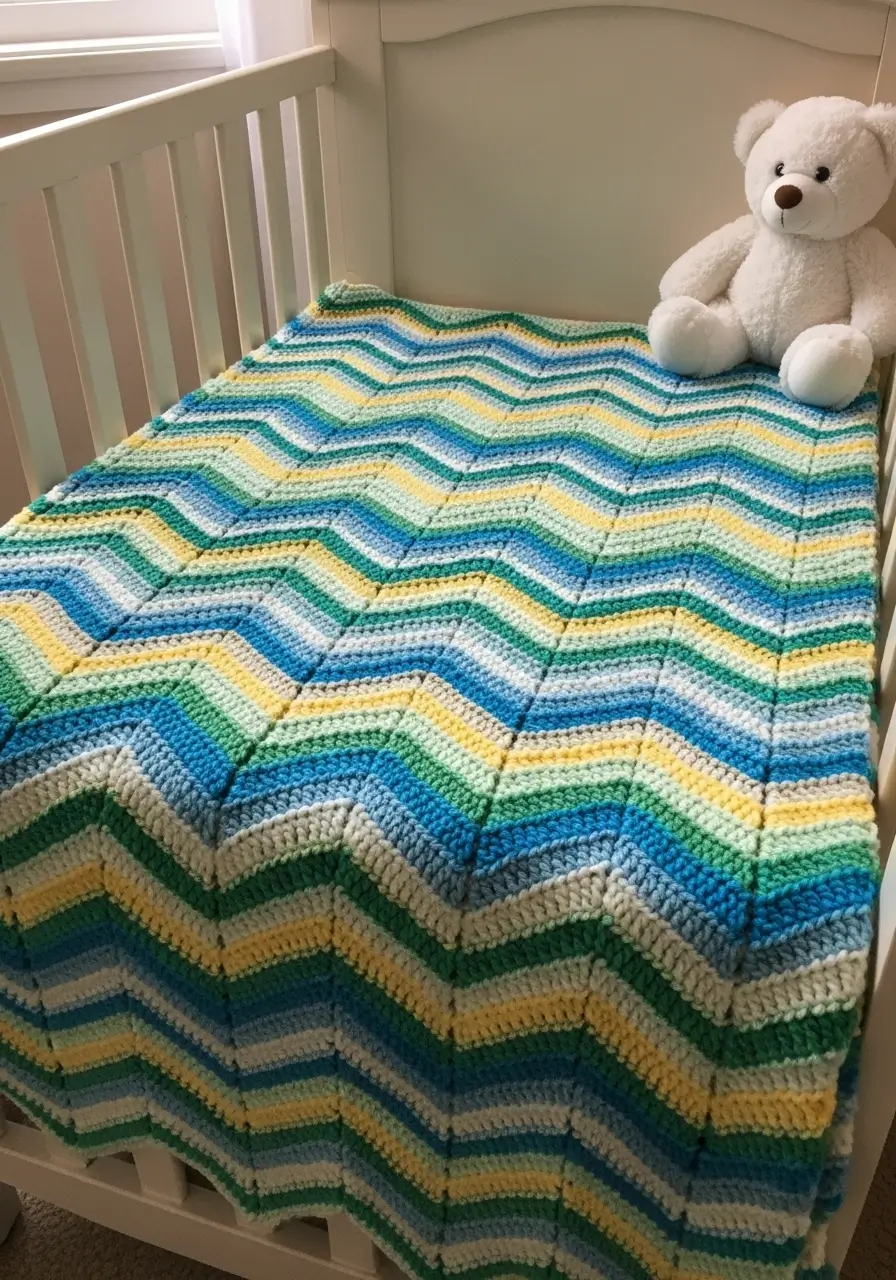 Chevron Ripple Afghan